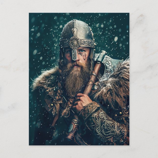 Viking Warrior in Authentic Attire Postkarte (Vorderseite)