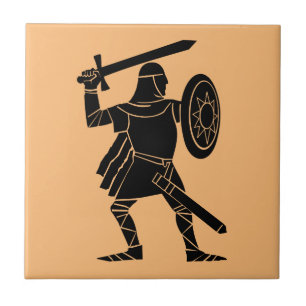 Viking Warrior Keramik Tile - Kühle Vintage Kunst Fliese
