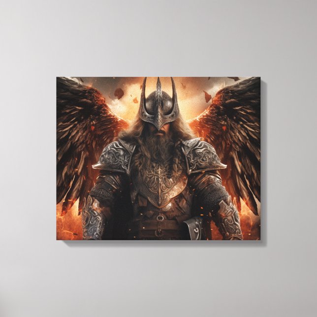 Viking Warrior Knight - Stretched Canvas Print Leinwanddruck (Vorderseite)