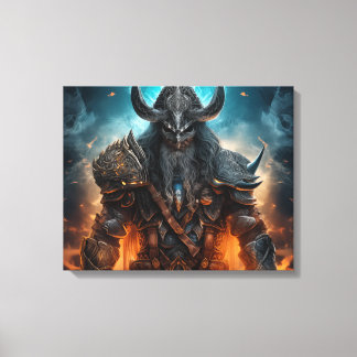 Viking Warrior Knight - Stretched Canvas Print Leinwanddruck