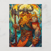Viking Warrior mit Ax Norse Mythology Comic