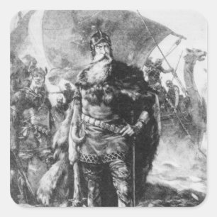 Viking Warrior Quadratischer Aufkleber
