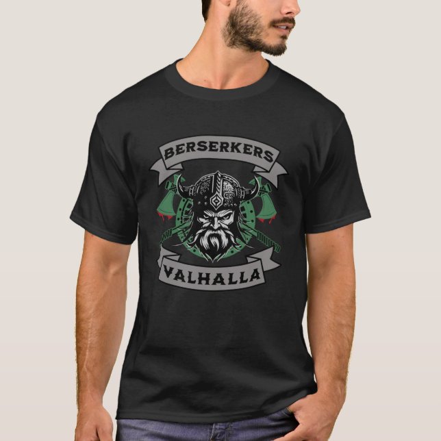 Viking Warrior Shield Ax Kampf Ax und Schild T-Shirt (Vorderseite)