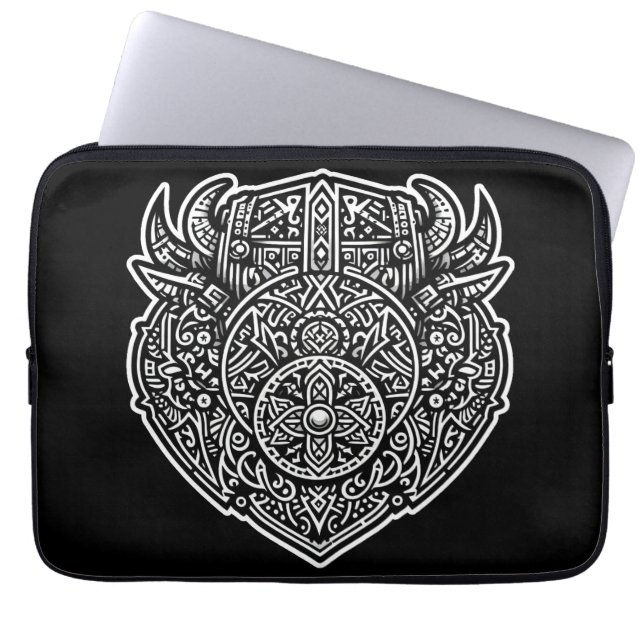Viking Warrior Shield Laptopschutzhülle (Vorderseite)