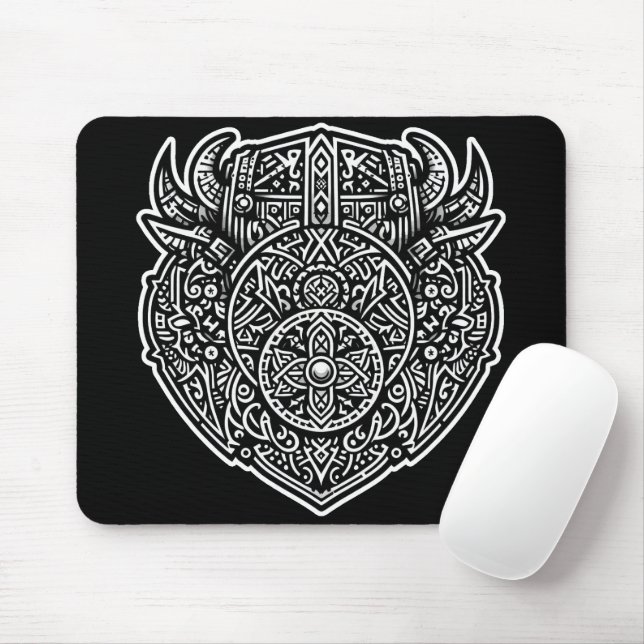 Viking Warrior Shield Mousepad (Mit Mouse)