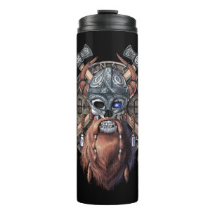 Viking Warrior Skull Thermosbecher