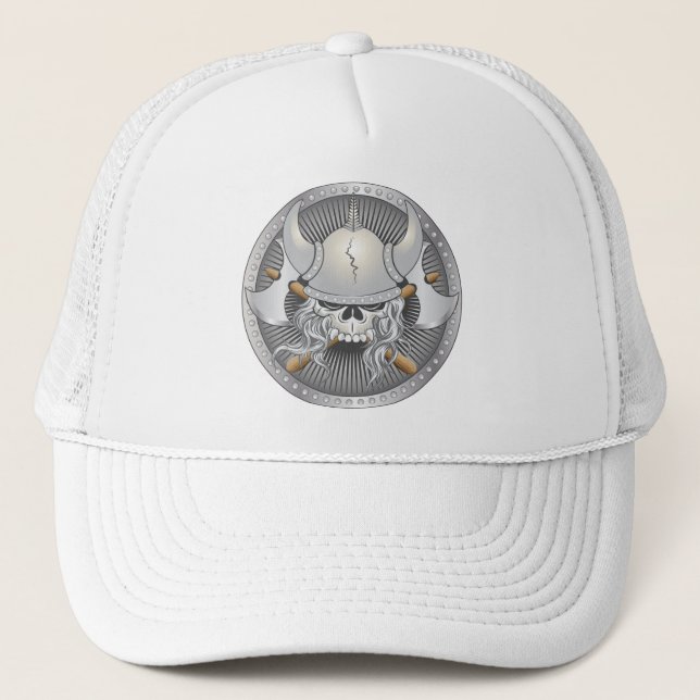 Viking Warrior Skull Truckerkappe (Vorderseite)