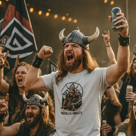 Viking Warrior Valhalla Awaits Valknut Graphic T-Shirt