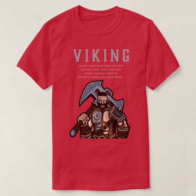 Viking Warrior Valhalla erwartet mich, wo die Tapf T-Shirt (Design vorne)