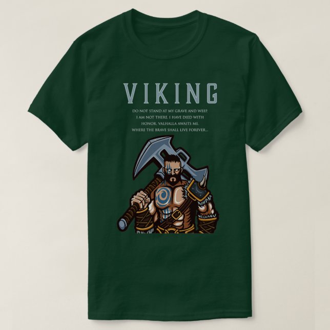 Viking Warrior Valhalla erwartet mich, wo die Tapf T-Shirt (Design vorne)