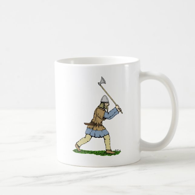 Viking Warrior Wielding Broad Ax Kaffeetasse (Rechts)