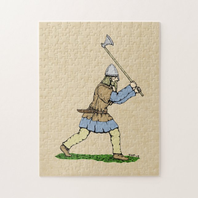 Viking Warrior Wielding Broad Ax Puzzle (Vertikal)