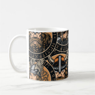 Viking Warriors: Vintages Muster Kaffeetasse