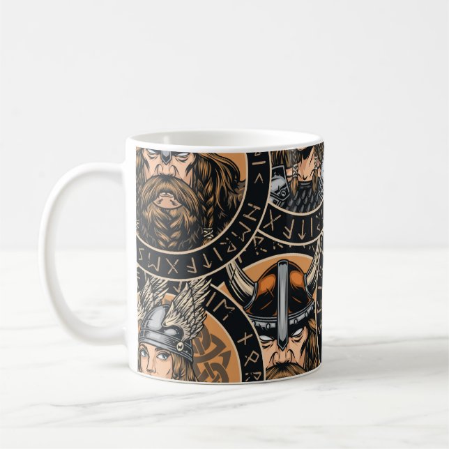 Viking Warriors: Vintages Muster Kaffeetasse (Links)