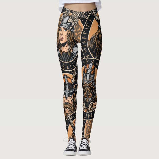 Viking Warriors: Vintages Muster Leggings (Vorderseite)
