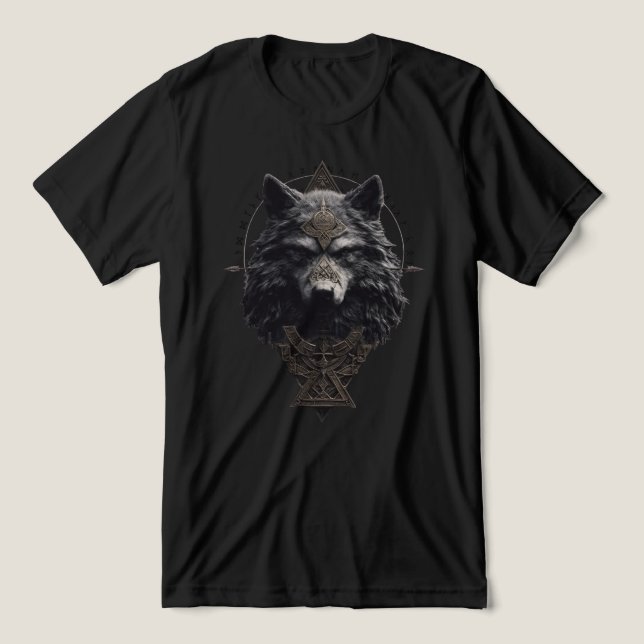 Viking Wolf  Fenrir T Shirt (Design Vorderseite)