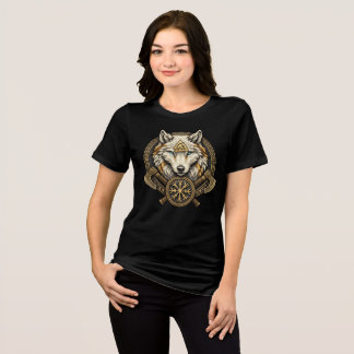 Viking Wolf Norse Mythology Nordic Rune Womens Shi Tri-Blend Shirt