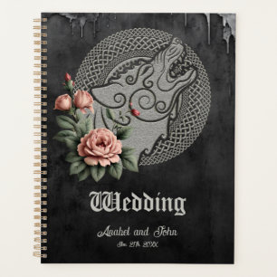 Viking Wolf & Rose. Ein stilisierter Wolfskopf, Planer
