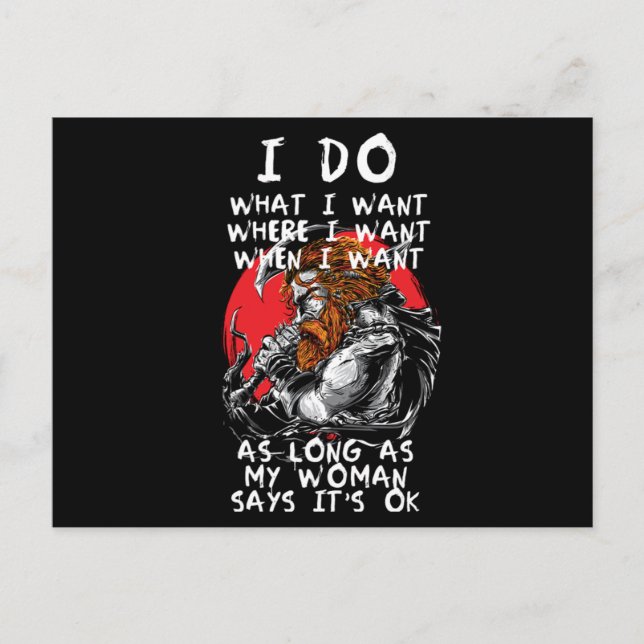 Viking Woman Norse Mythology Warrior Norwegen Gesc Postkarte (Vorderseite)