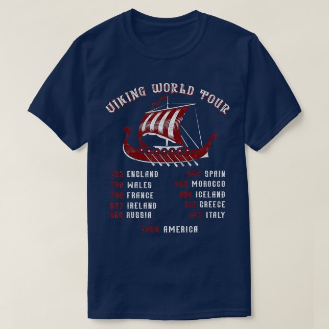 Viking World unsere 793-1066 Drakkar Dragon Ship V T-Shirt (Design vorne)