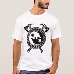 Viking Yin Yang Wolf und Ax T-Shirt