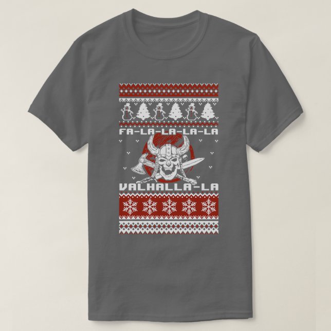 Vikings Christmas Ugly Sweater Valhala T-Shirt (Design vorne)