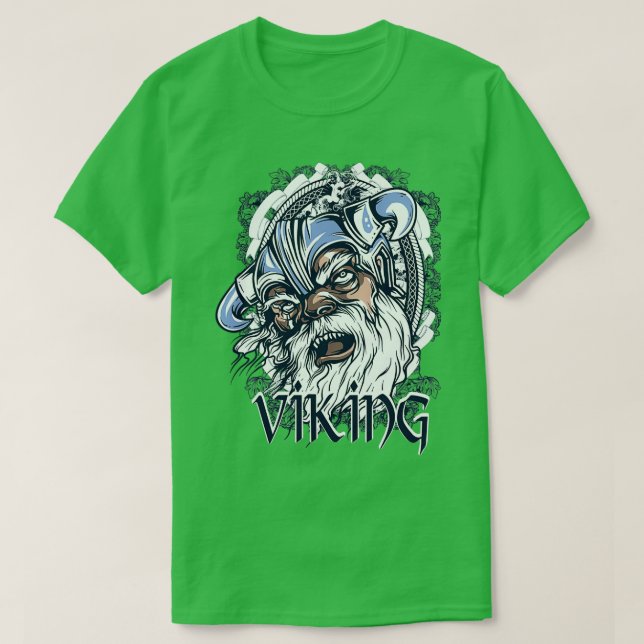 Vikings Head Illustration Design Zeichnend Artwork T-Shirt (Design vorne)