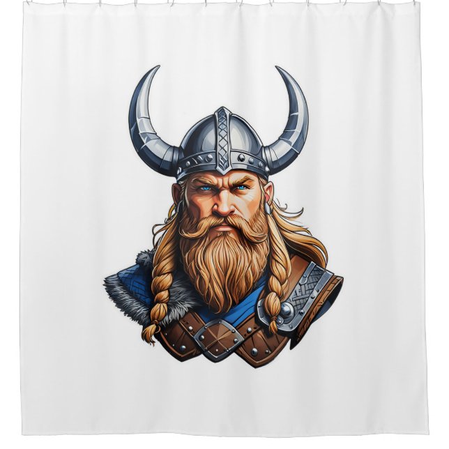 Vikings Nordic Man Duschvorhang (Vorderseite)