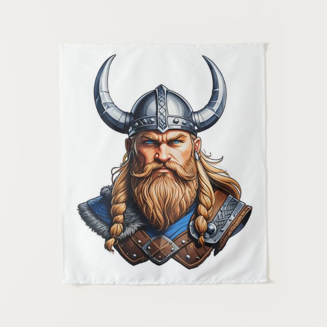 Vikings Nordic Man Wandteppich (Vorderseite)