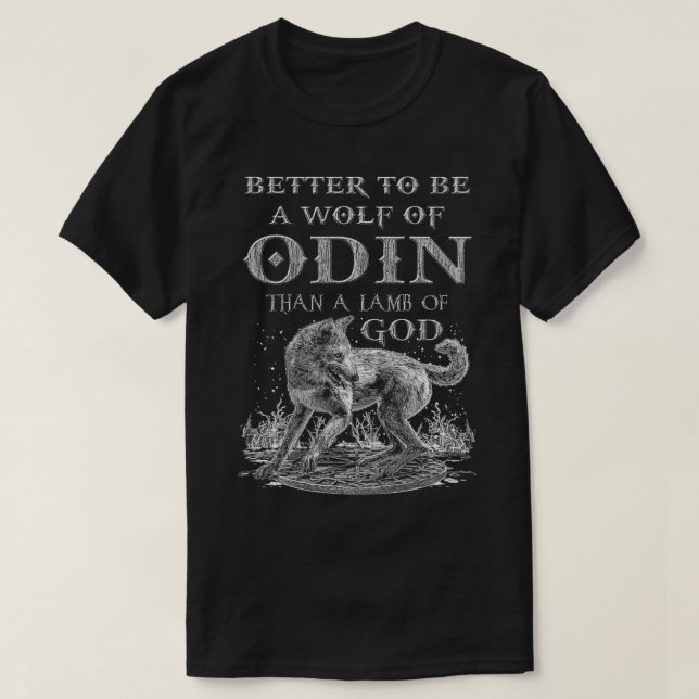 VIKINGS STEIGEN WOLF VON ODIN NORSE MYTHOLOGY T-Shirt (Design vorne)