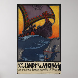 Vikings Vintage Travel Poster und Retro Prints