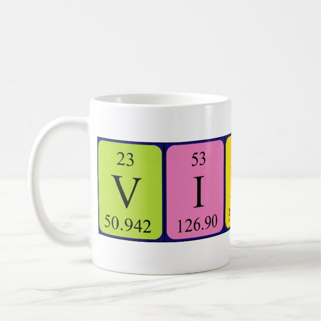 Vikki Namen-Tasse periodischer Tabelle Kaffeetasse (Links)