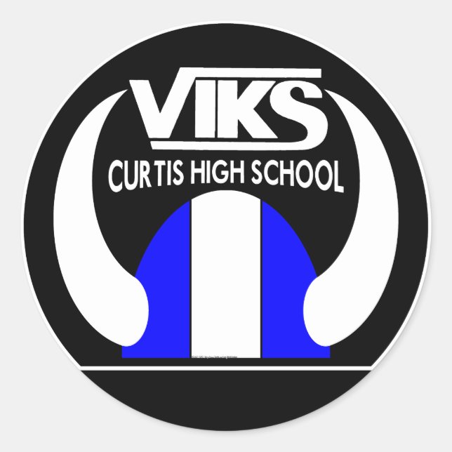 VIKS - Curtis High School Runder Aufkleber (Vorderseite)