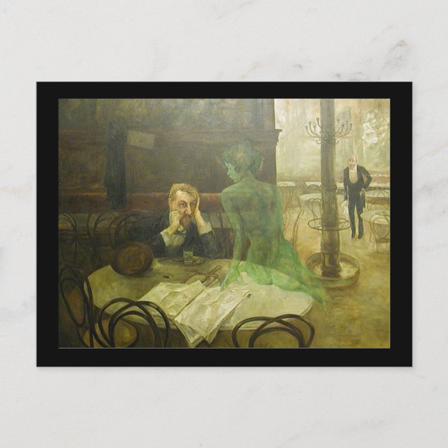 Viktor Oliva. Absinthe Drinker Postkarte (Vorderseite)