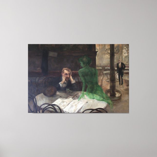 Viktor Oliva - The Absinthe Drinker (1901) Leinwanddruck (Vorderseite)