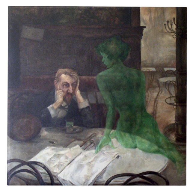 Viktor Oliva The Absinthe Drinker Poster Fliese (Vorderseite)
