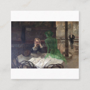 Viktor Oliva The Absinthe Drinker Quadratische Visitenkarte