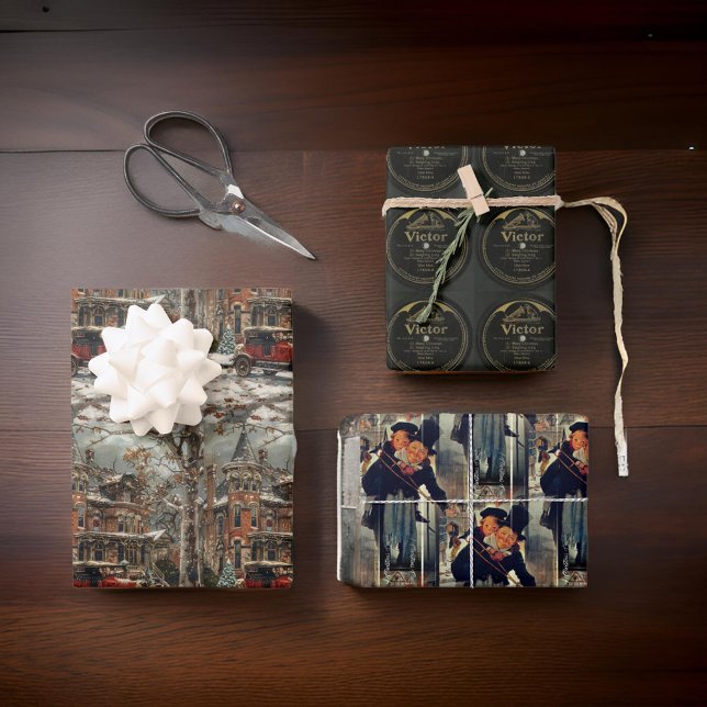 Viktor-Platten, Weihnachtslied, Weihnachtshaus Geschenkpapier Set (Von Creator hochgeladen)