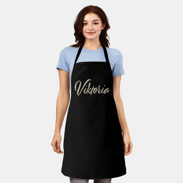 Viktoria white gold Handwriting Küchenschürze Schürze (Getragen)
