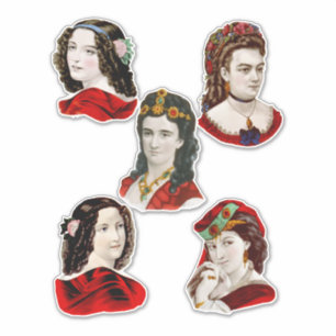 Viktorianerinnen und Viktorianer in Vintager Rot-K Aufkleber