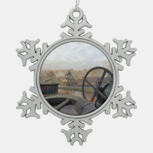 VIKTORIANISCH ALD ENGLAND UK SCHNEEFLOCKEN Zinn-Ornament