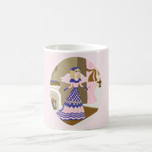 Viktorianisch Angel Blau und Rosa Gesang am Kamin Tasse