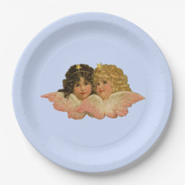 Viktorianisch Angels Baby Blue Pappteller