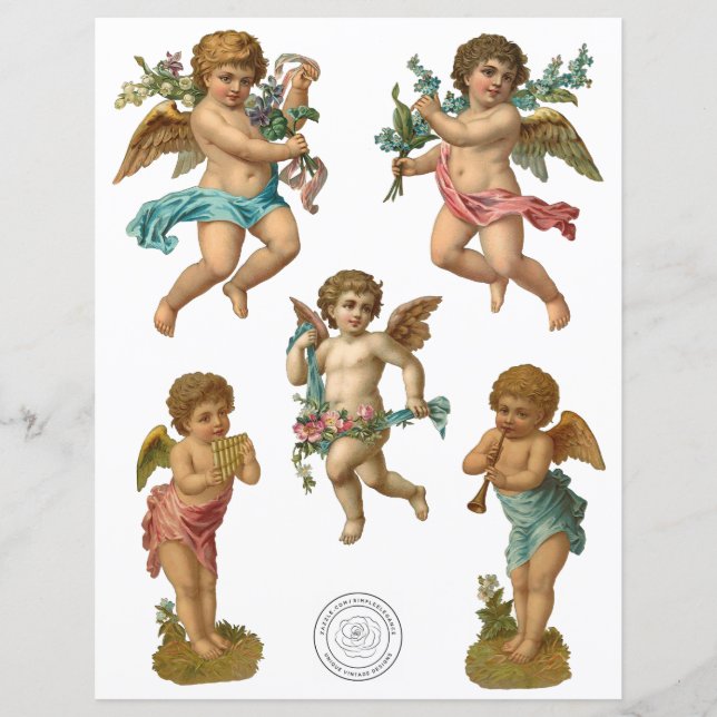 Viktorianisch Angels Cutouts Fussy Cut Scrapbook P (Vorderseite)