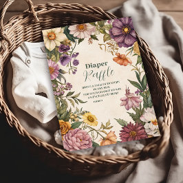 Viktorianisch Art Nouveau Baby Duschdiapper Raffle Begleitkarte