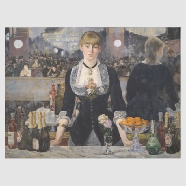 Viktorianisch Barmaid Girl in Folies Bergere, Fran Seidenpapier (Vorderseite)