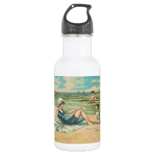 Viktorianisch Beach Swim Girl Ocean Sommerurlaub Edelstahlflasche