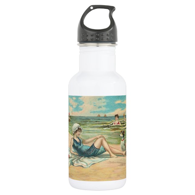 Viktorianisch Beach Swim Girl Ocean Sommerurlaub Edelstahlflasche