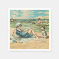 Viktorianisch Beach Swim Girl Ocean Sommerurlaub