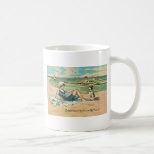 Viktorianisch Beach Swim Girl Ocean Sommerurlaub Tasse